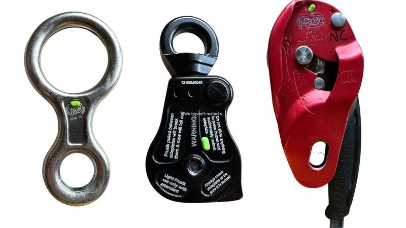 Scannable RFID chip and app system for rope access equipment management