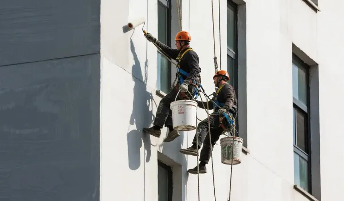 Rope access painting and protective coatings