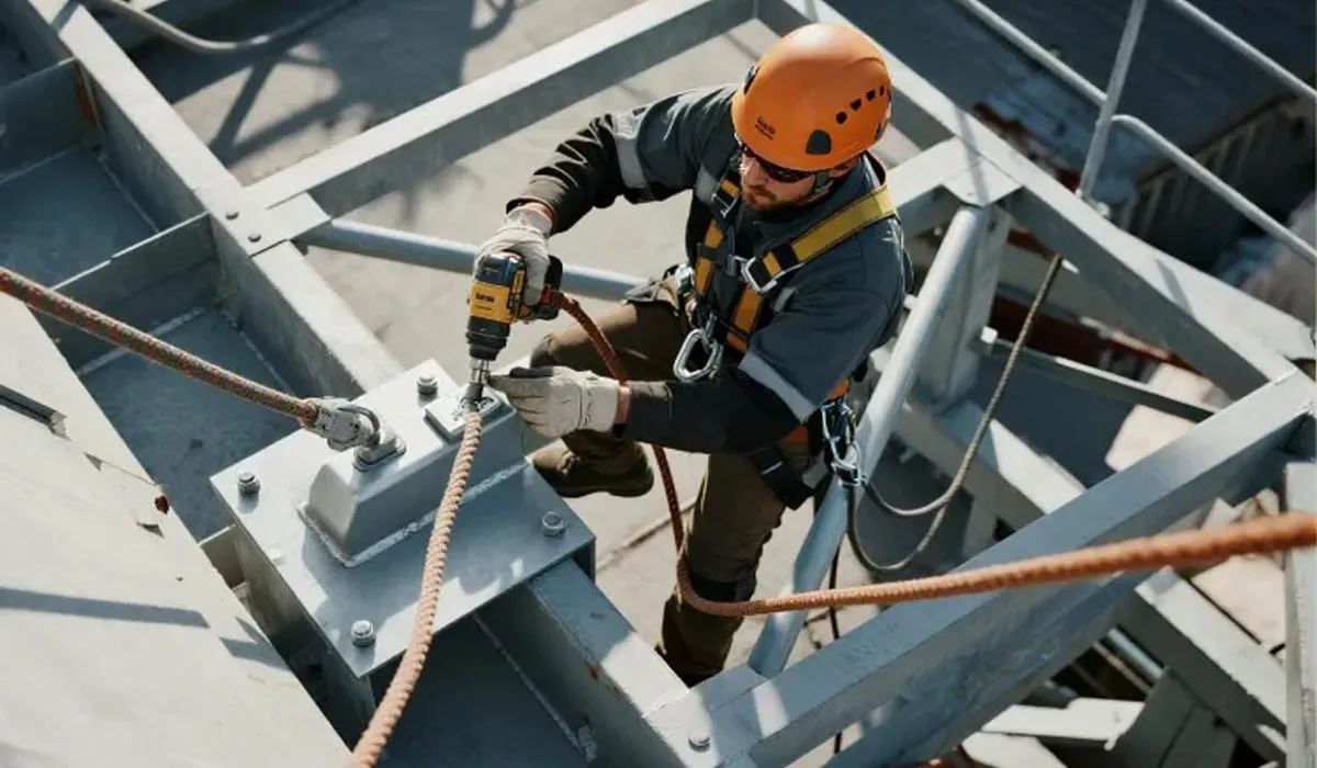 Anchor and fall arrest installation