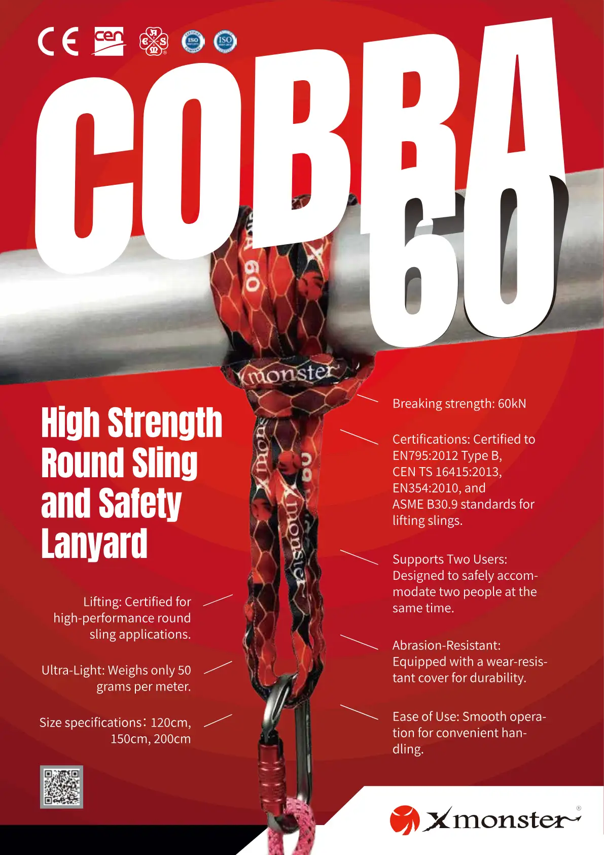 COBRA 60 - High-strength round sling & safety lanyard - Image 2